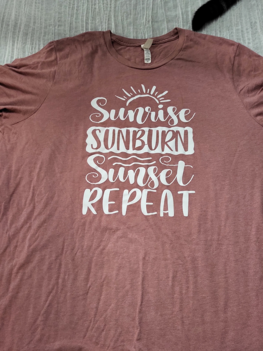 Bella Canvas 2xl Mauve Pink 'Sunrise Sunburn Sunset Repeat' Short Sleeve Tee